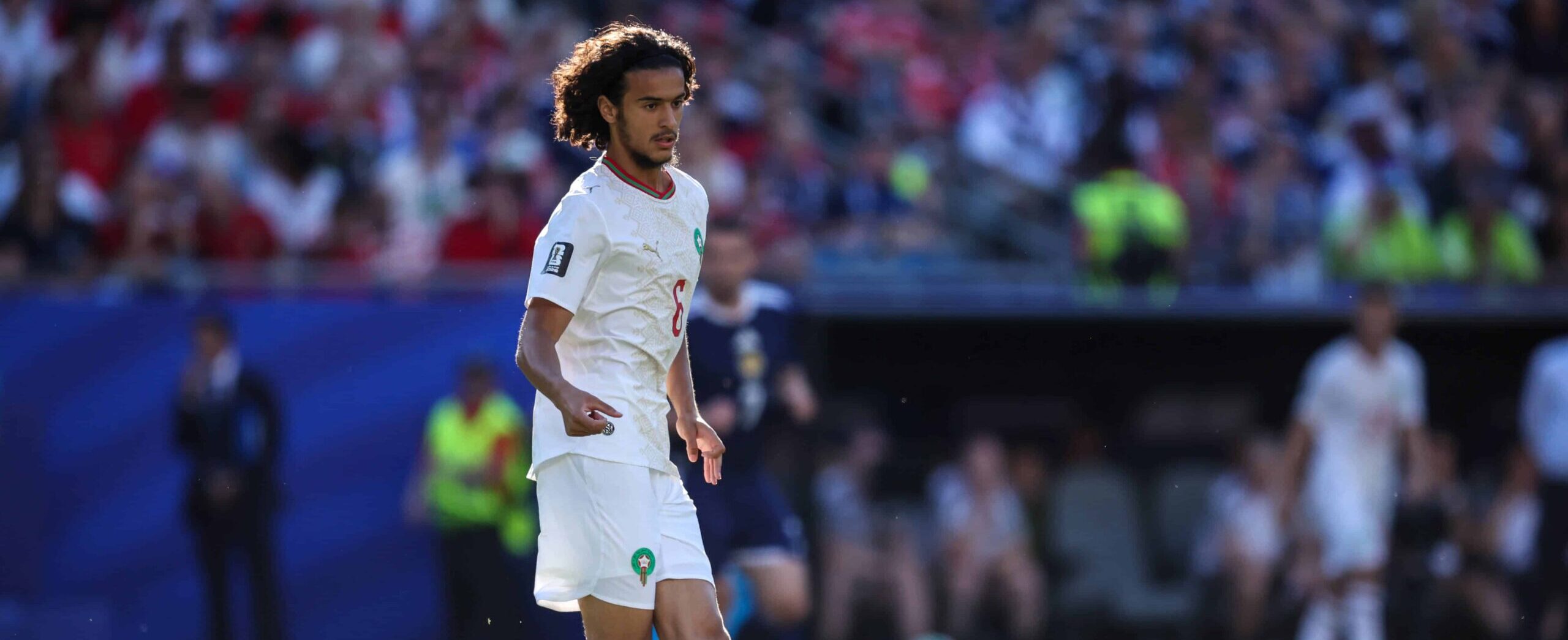 Ayyoub Bouaddi in action for Marocco in 2026
