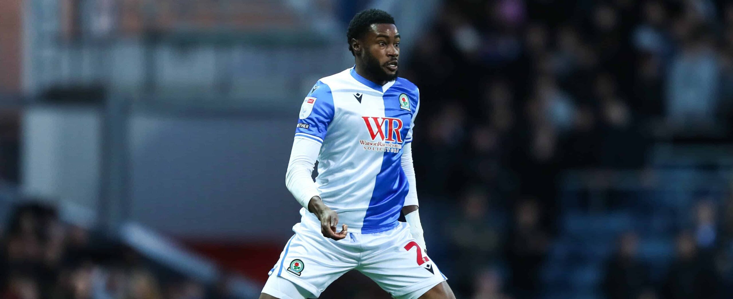 Ryan Alebiosu in action for Blackburn in 2026