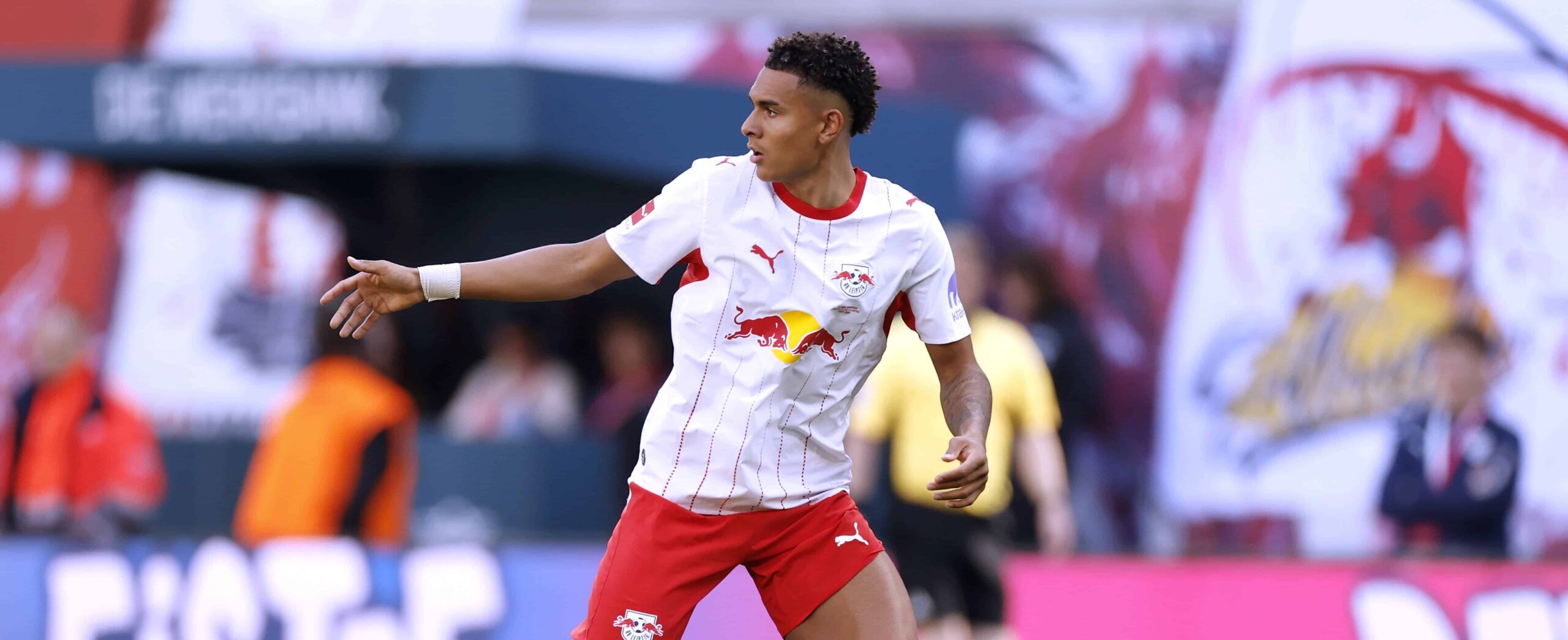 NUSA Antonio in action for Leipzig in 2026