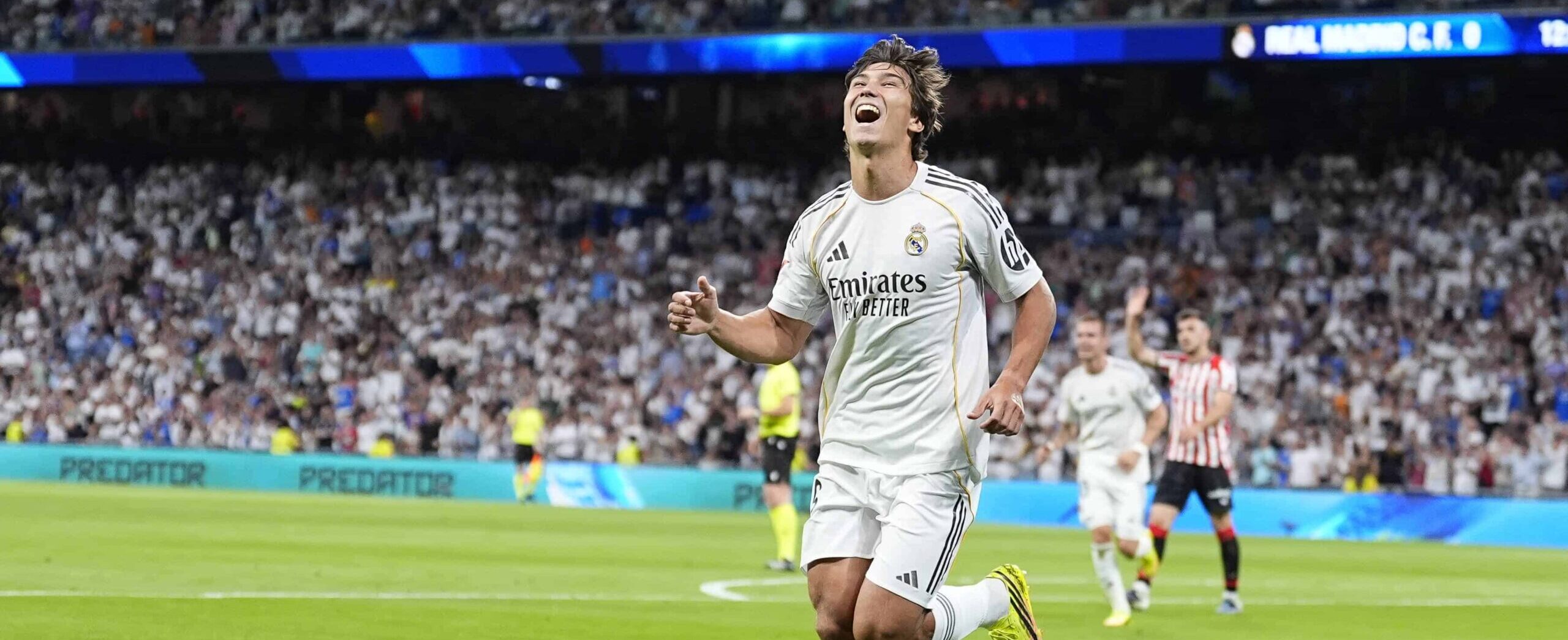 Gonzalo Garcia in action for Real Madrid in 2026