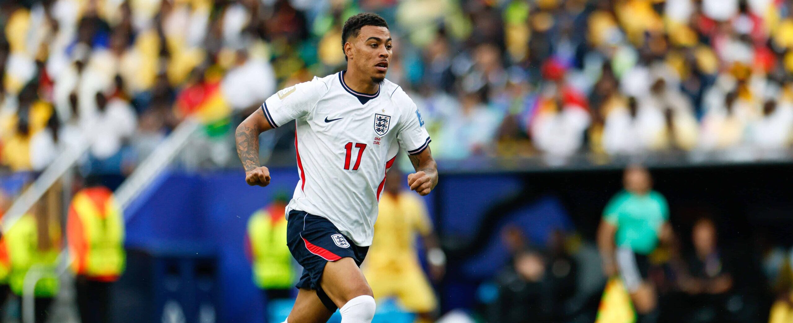 Morgan Rogers in action for England at the World Cup 2026