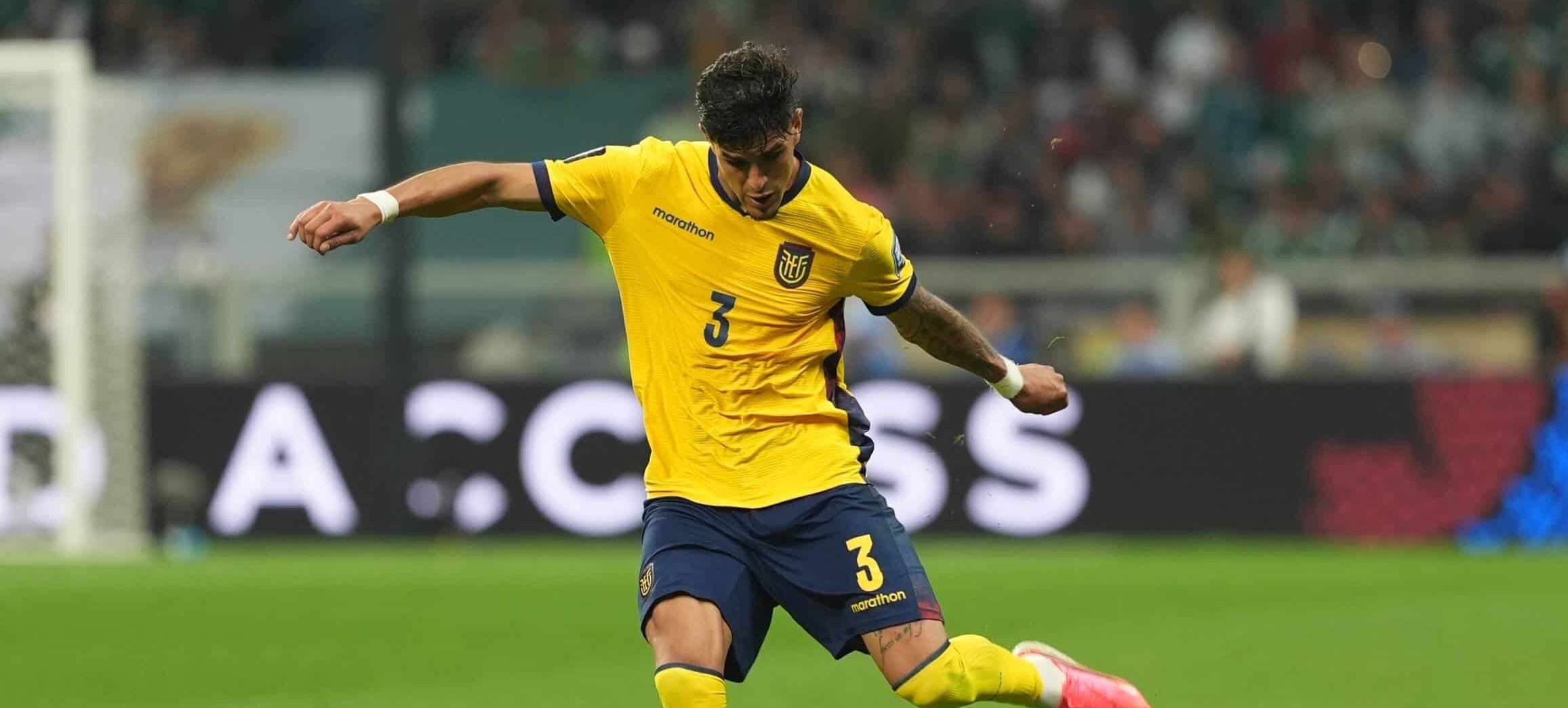 Piero Hincapie in action for Ecuador at the World Cup in 2026