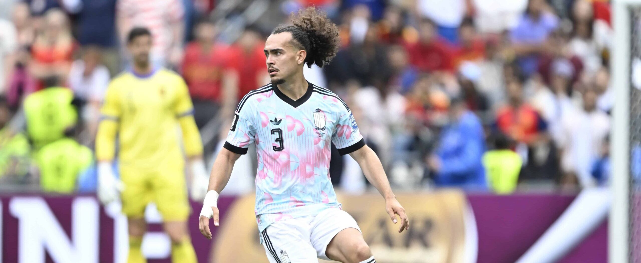 Theate Arthur in action for Belgium in 2026