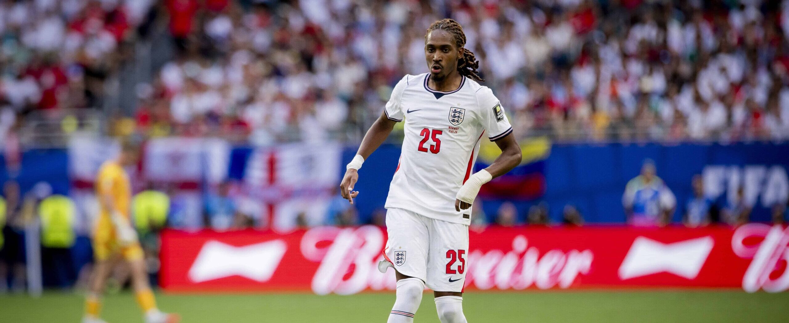 Djed Spence in action at the World Cup 2026