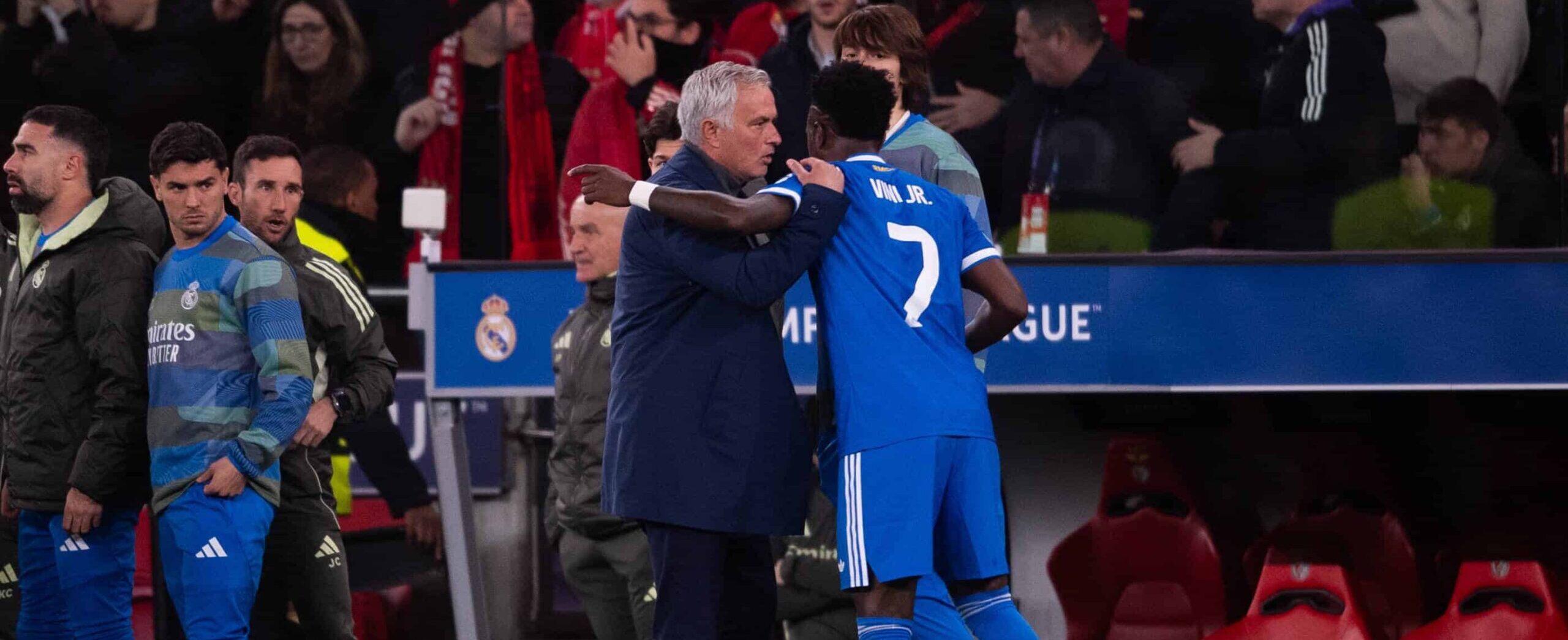 Jose Mourinho and Vinicius Junior in action in 2026