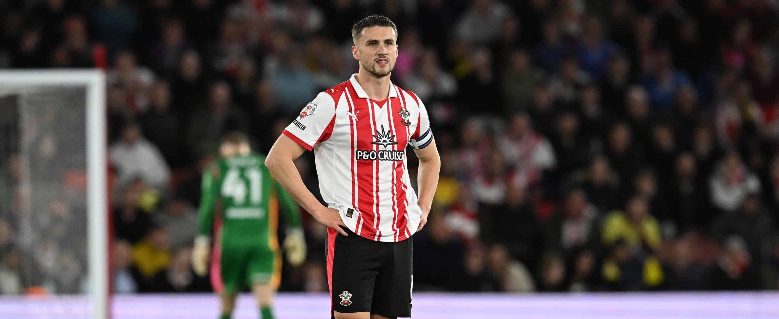 Taylor Harwood-Bellis in action for Southampton in 2026