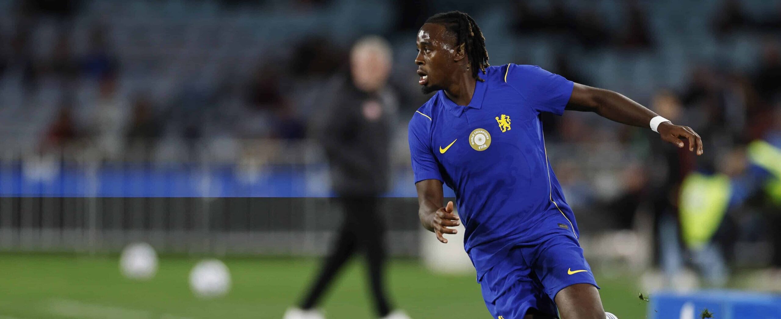 Jamie Gittens in action for Chelsea in 2026 pre-season