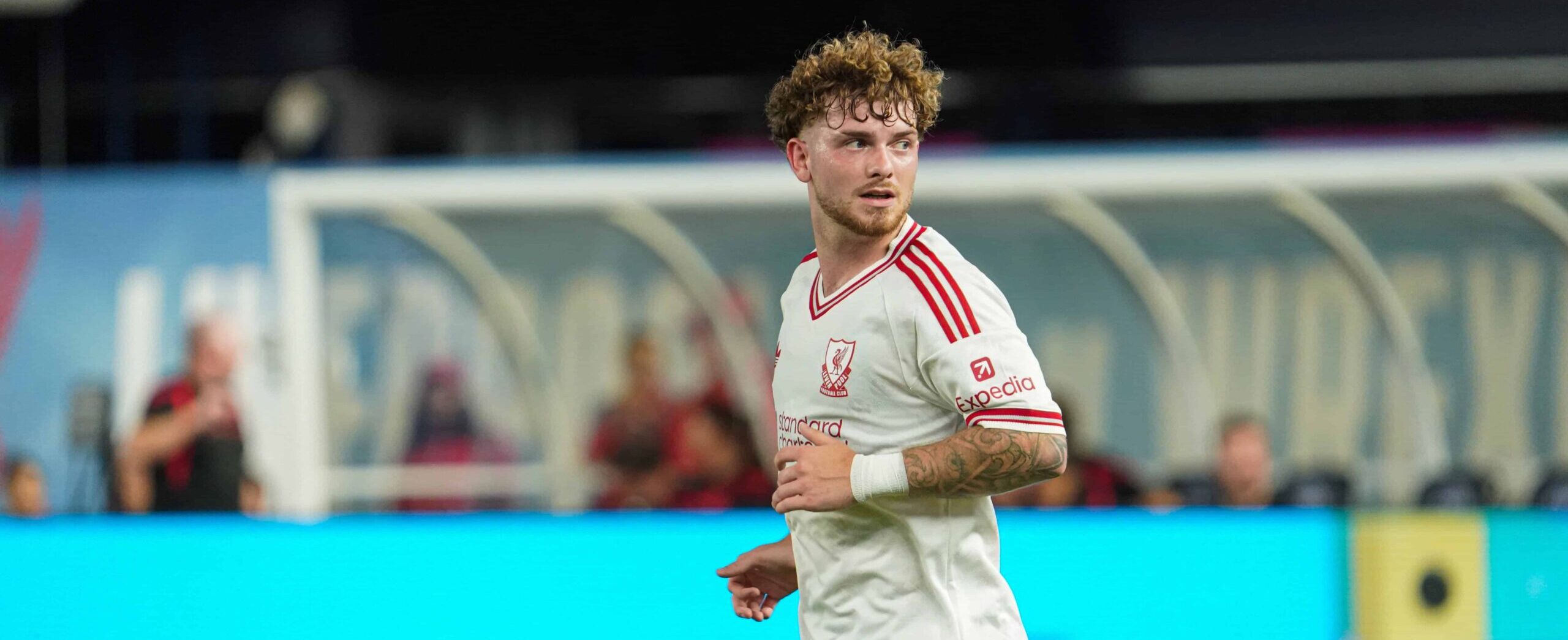 Elliott Harvey in action for Liverpool in 2026
