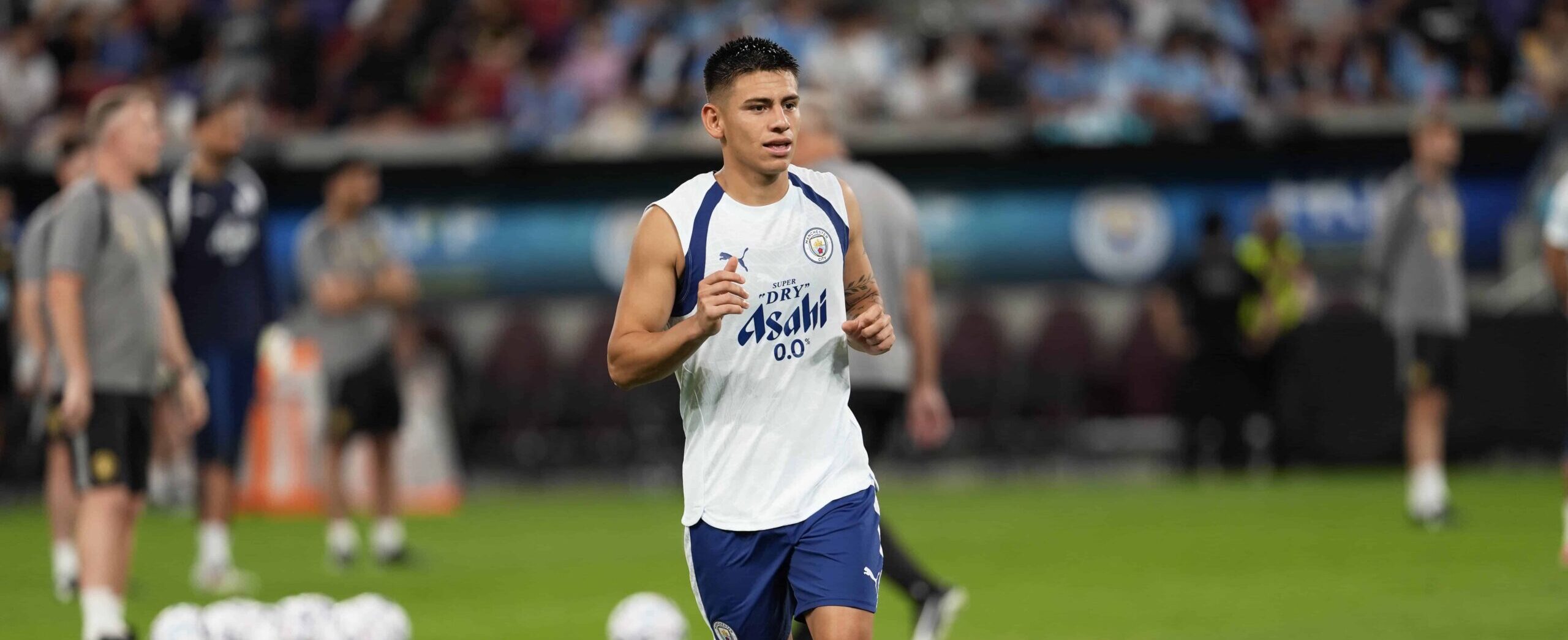 Claudio Echeverri in action for Manchester City in 2026