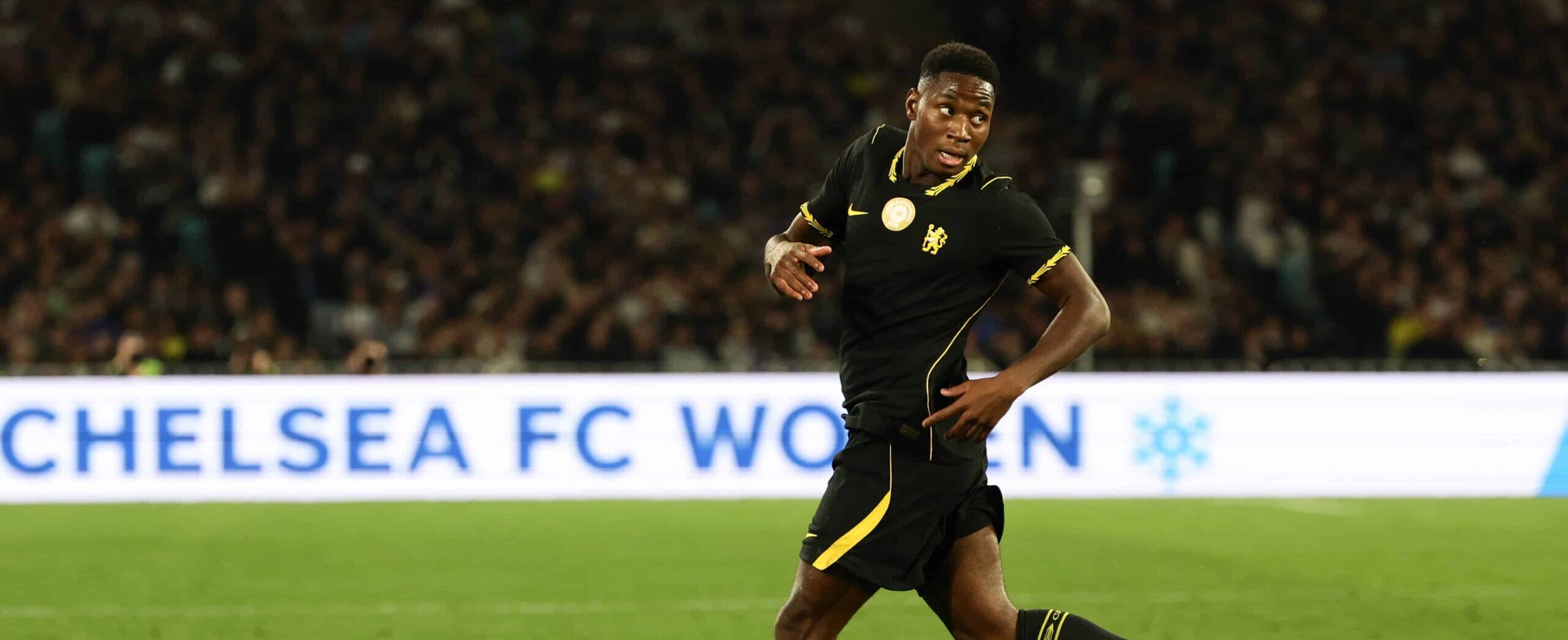 Dario Essugo in action for Chelsea in 2026