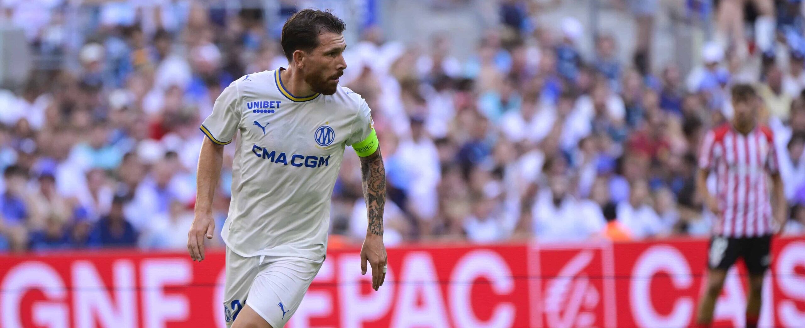 Pierre-Emile Hojbjerg in action for Marseille in 2026