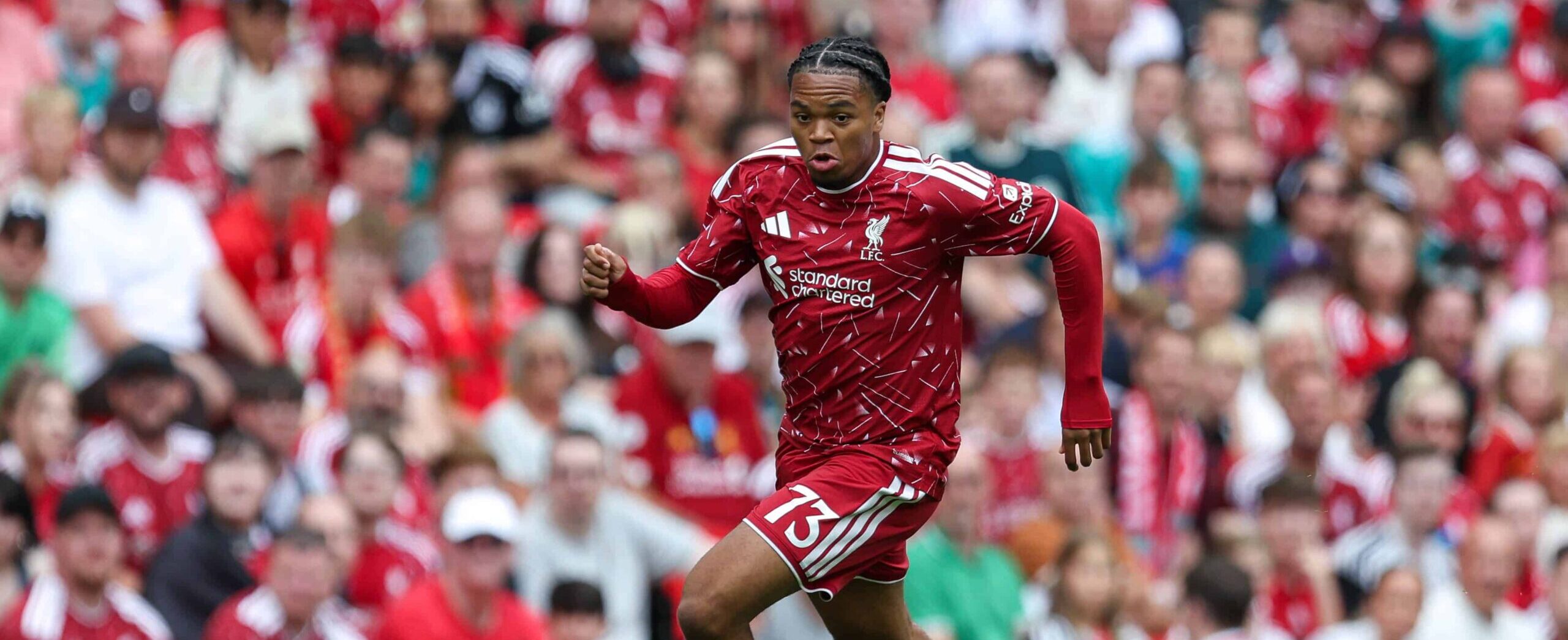 Rio Ngumoha in action for Liverpool in 2026