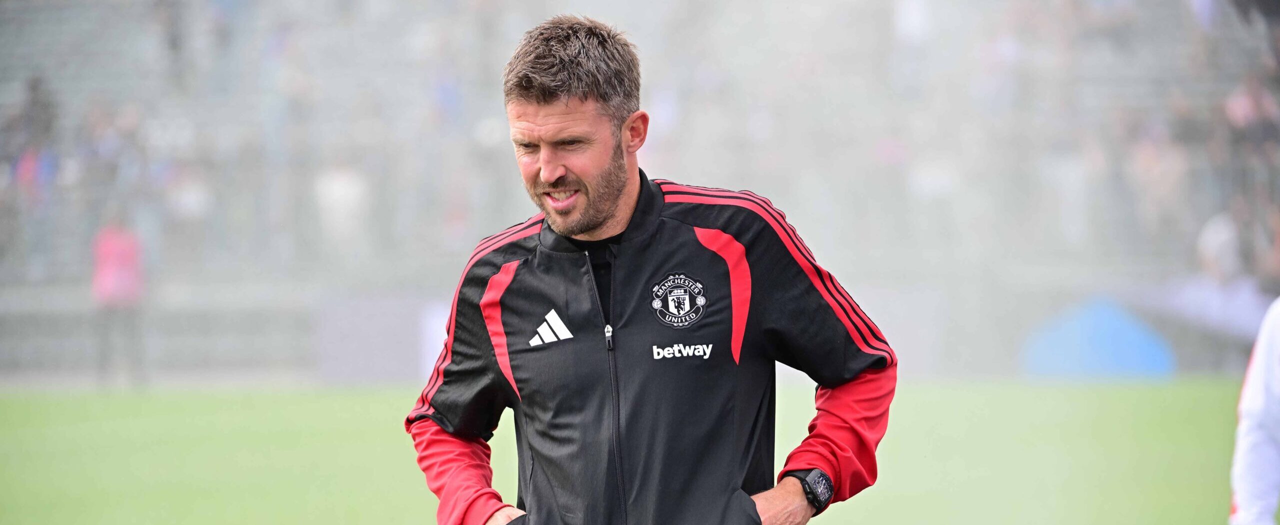 Michael Carrick in action for Manchester United in 2026