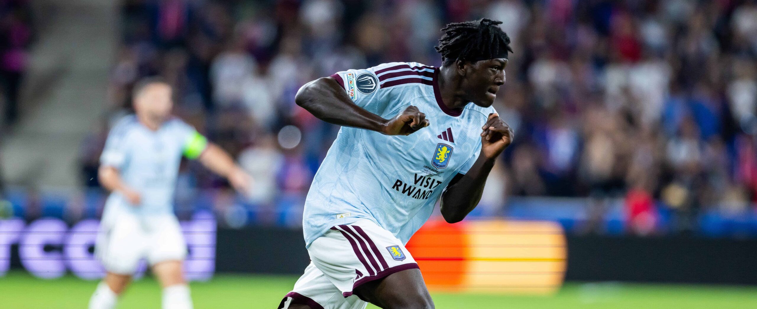Brian Madjo in action for Aston Villa in 2026