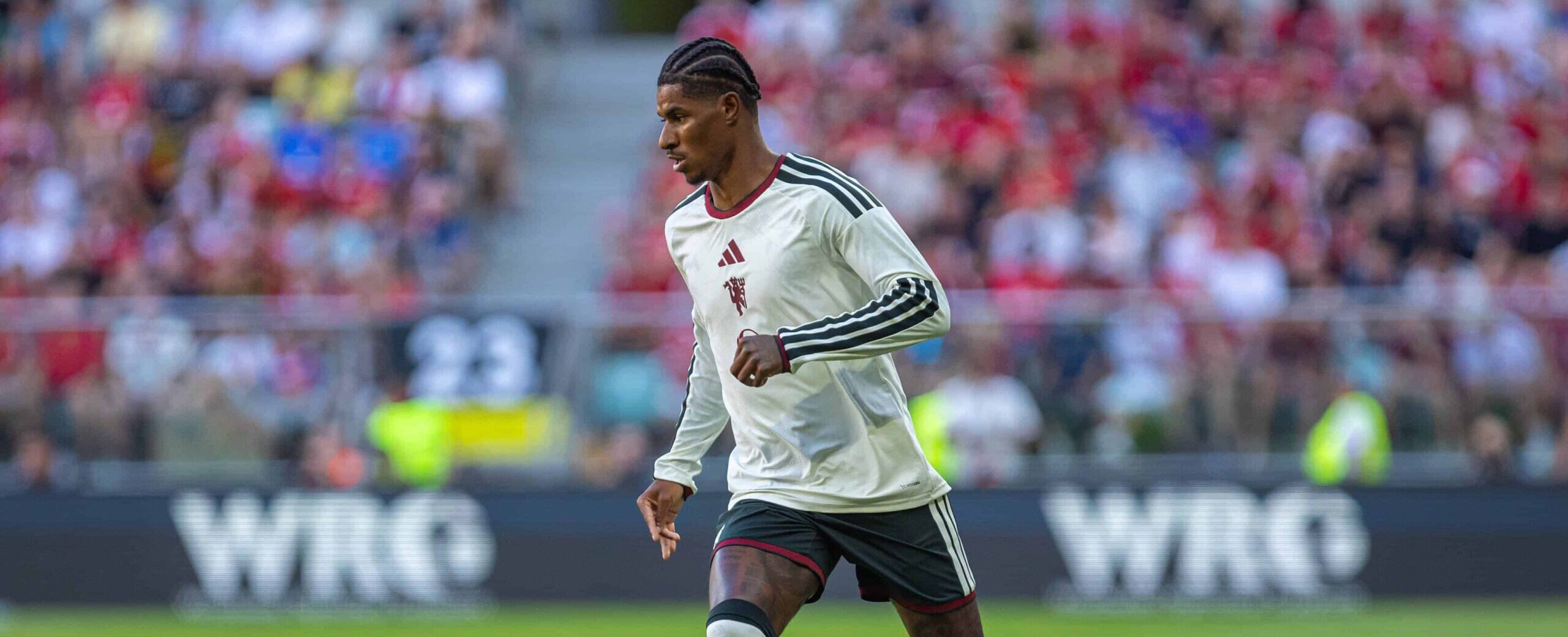Marcus Rashford in action for Manchester United in 2026
