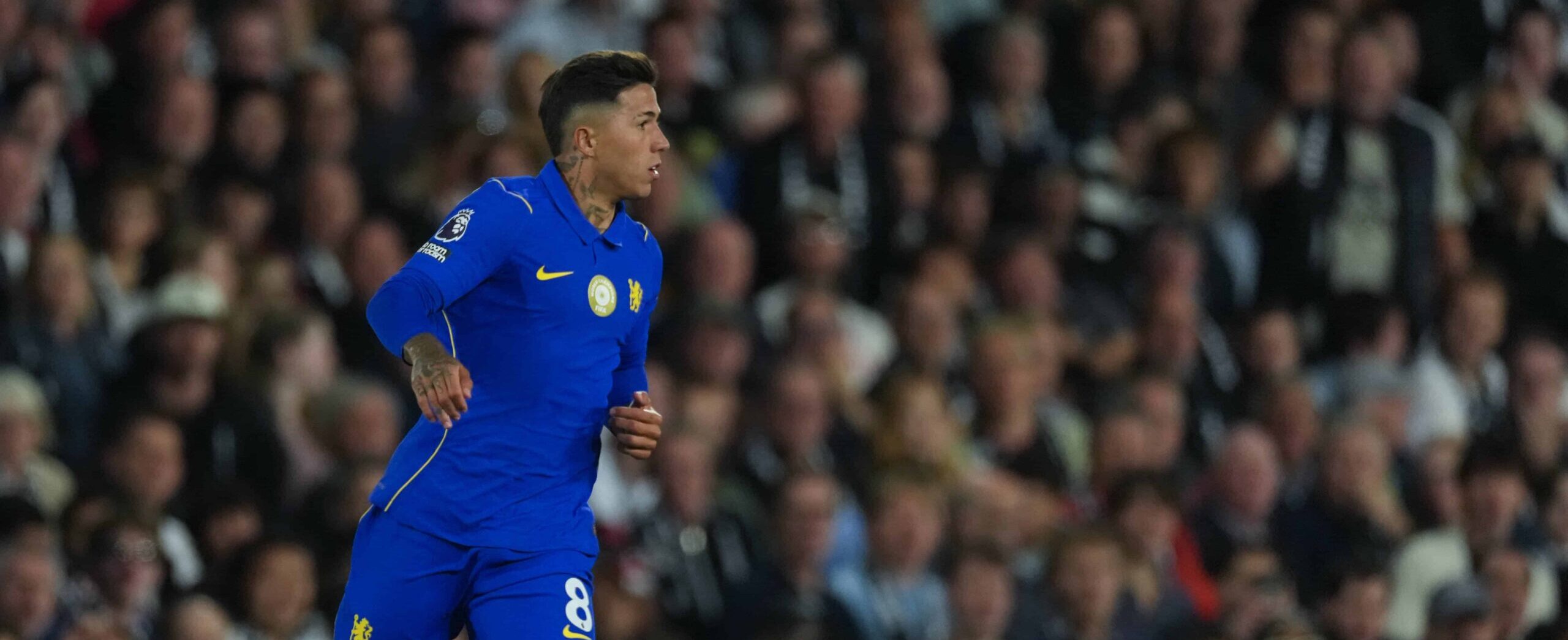 Enzo Fernandez in action against Fulham in 2026