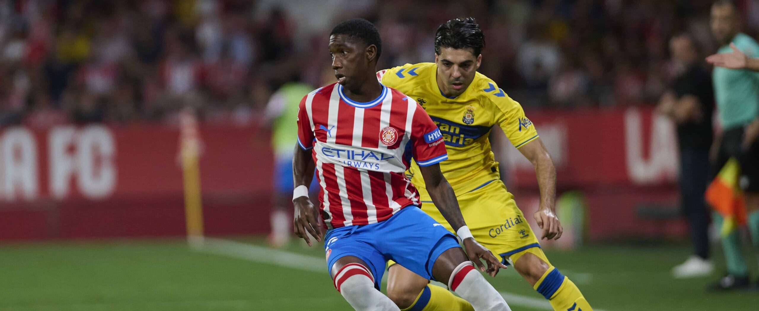 Yaser Asprilla in action for Girona in 2026