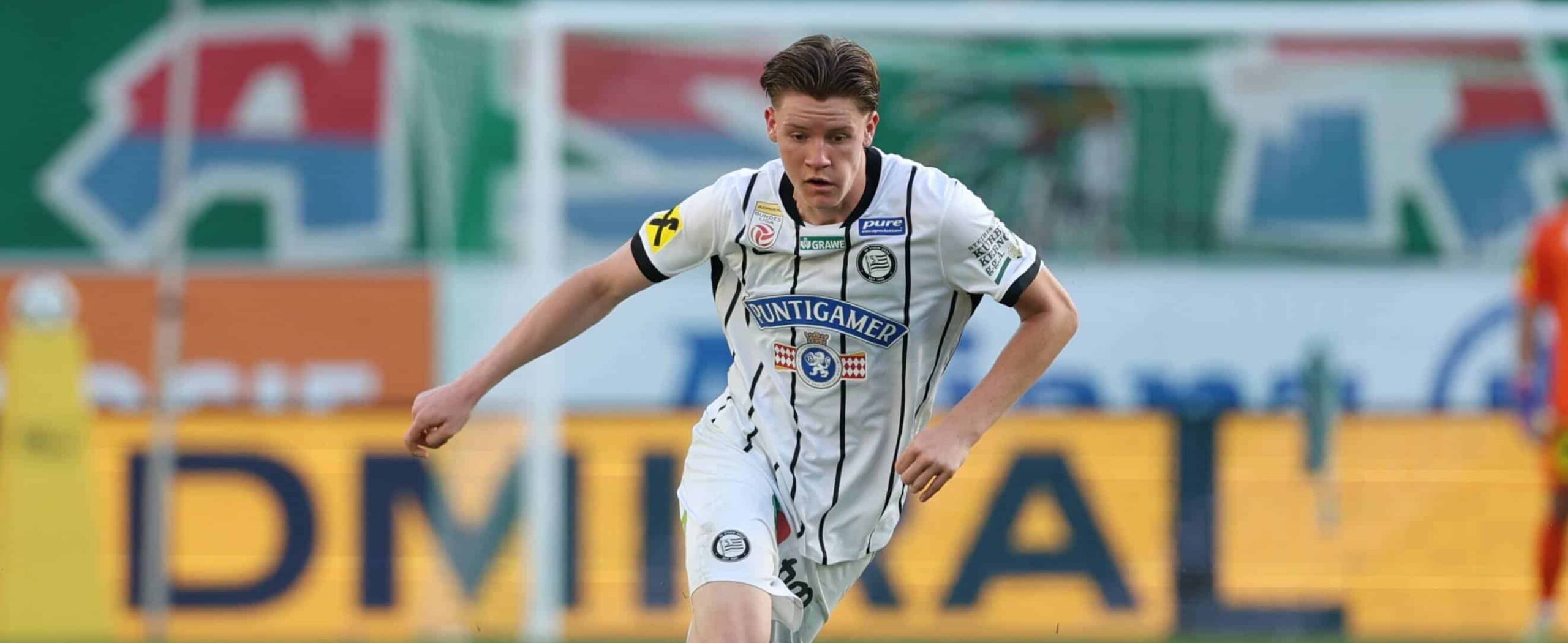 Luca Weinhandl in action for Sturm Graz in 2026