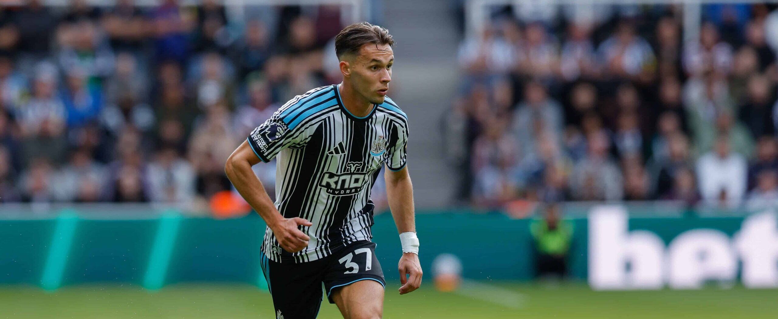 Amar Dedic in action for Newcastle United in 2026