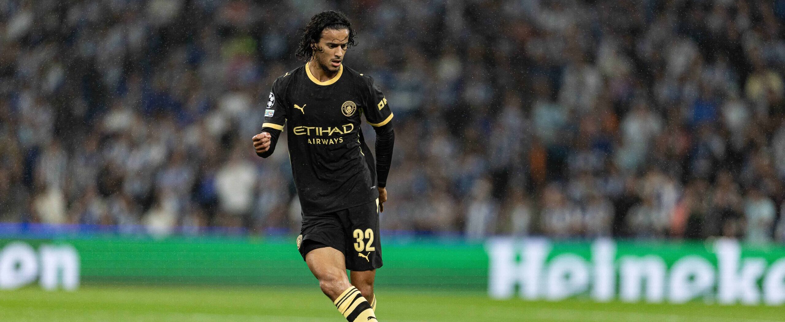 Ayyoub Bouaddi in action for Manchester City in 2026