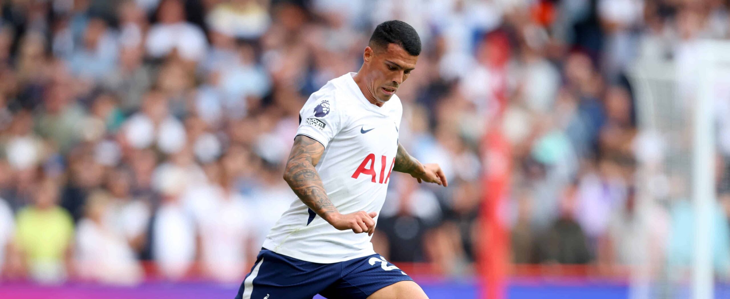 Pedro Porro in action for Tottenham in 2026