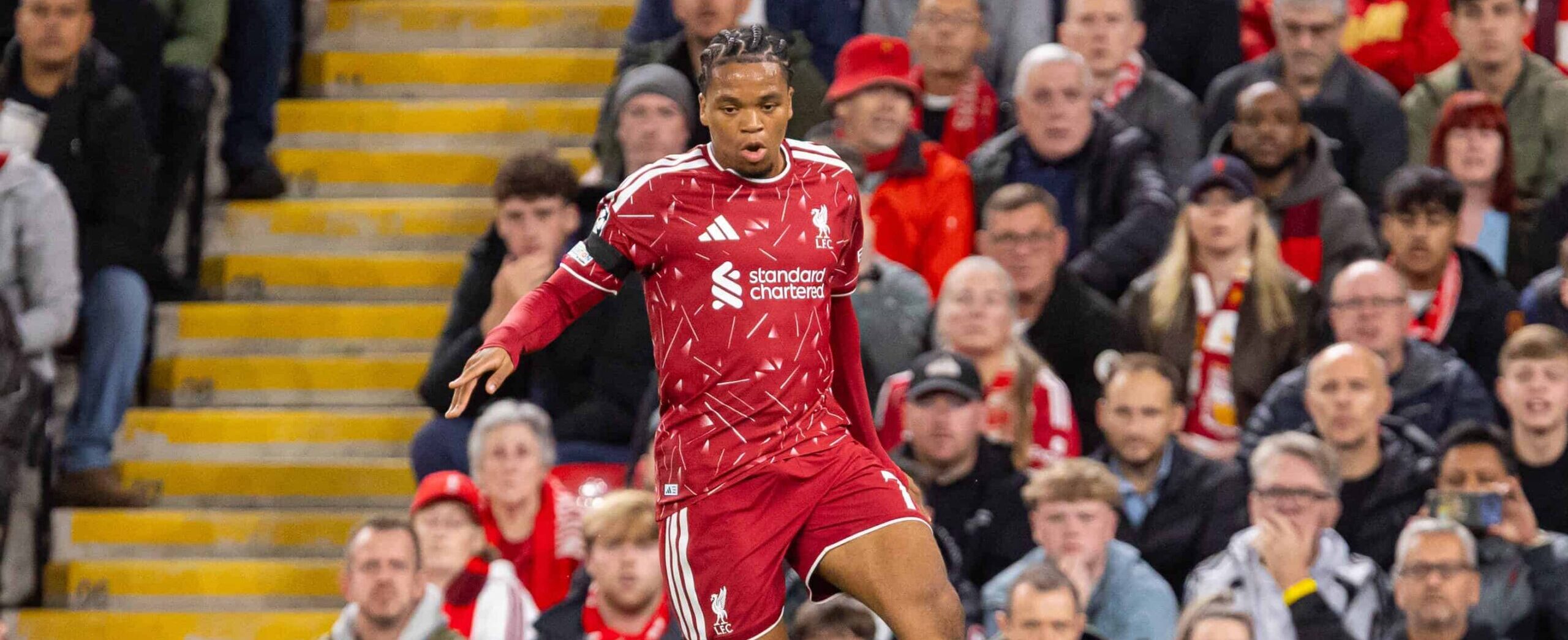 Rio Ngumoha in action for Liverpool in 2026