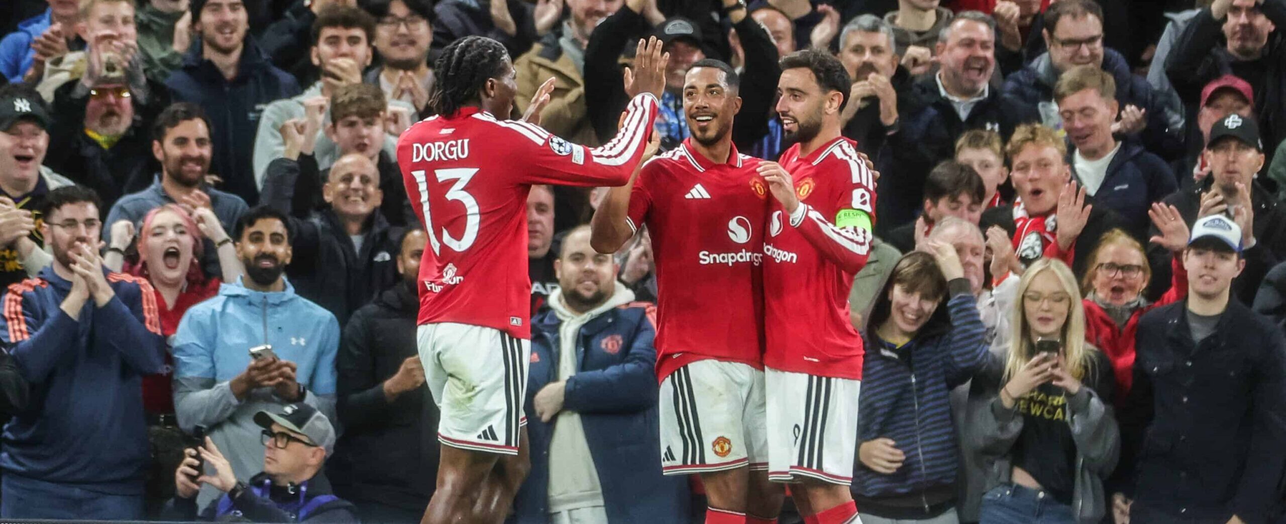 Bruno Fernandes in action for Manchester United in the Champions League in 2026