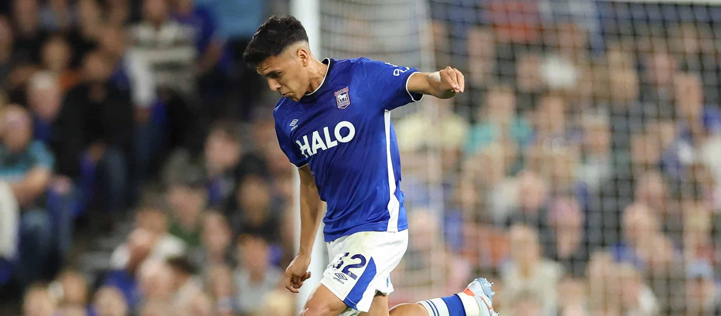 Marcelino Nunez in action For Ipswich Town in 2026
