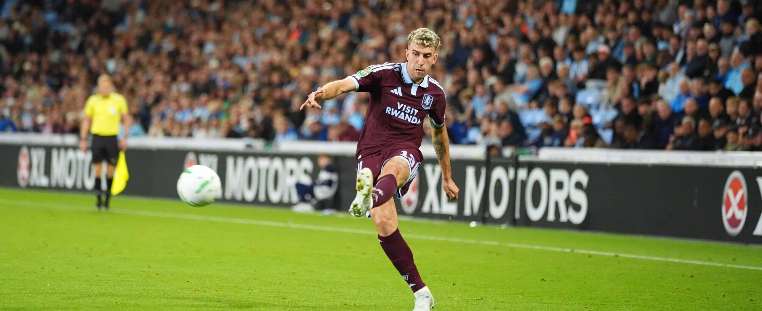 Matteo Ruggeri in action for Aston Villa in 2026
