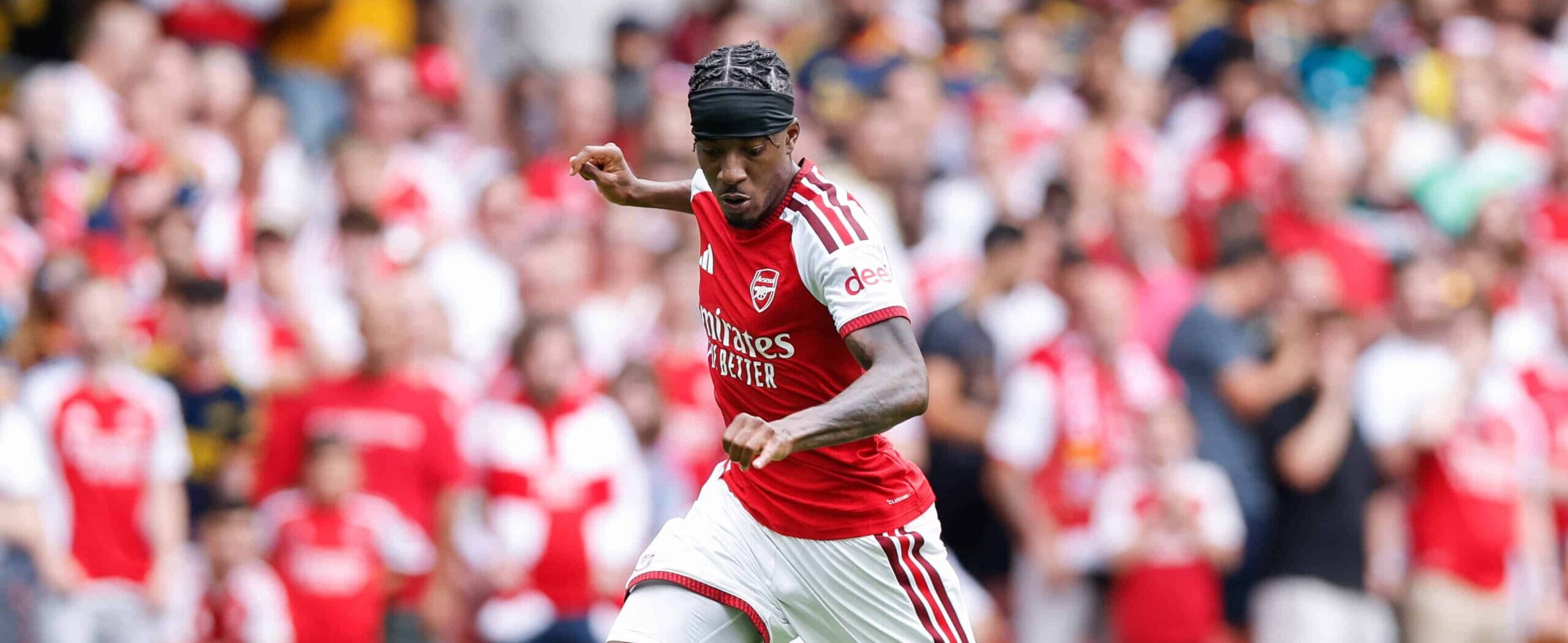Noni Madueke in action for Arsenal in 2026