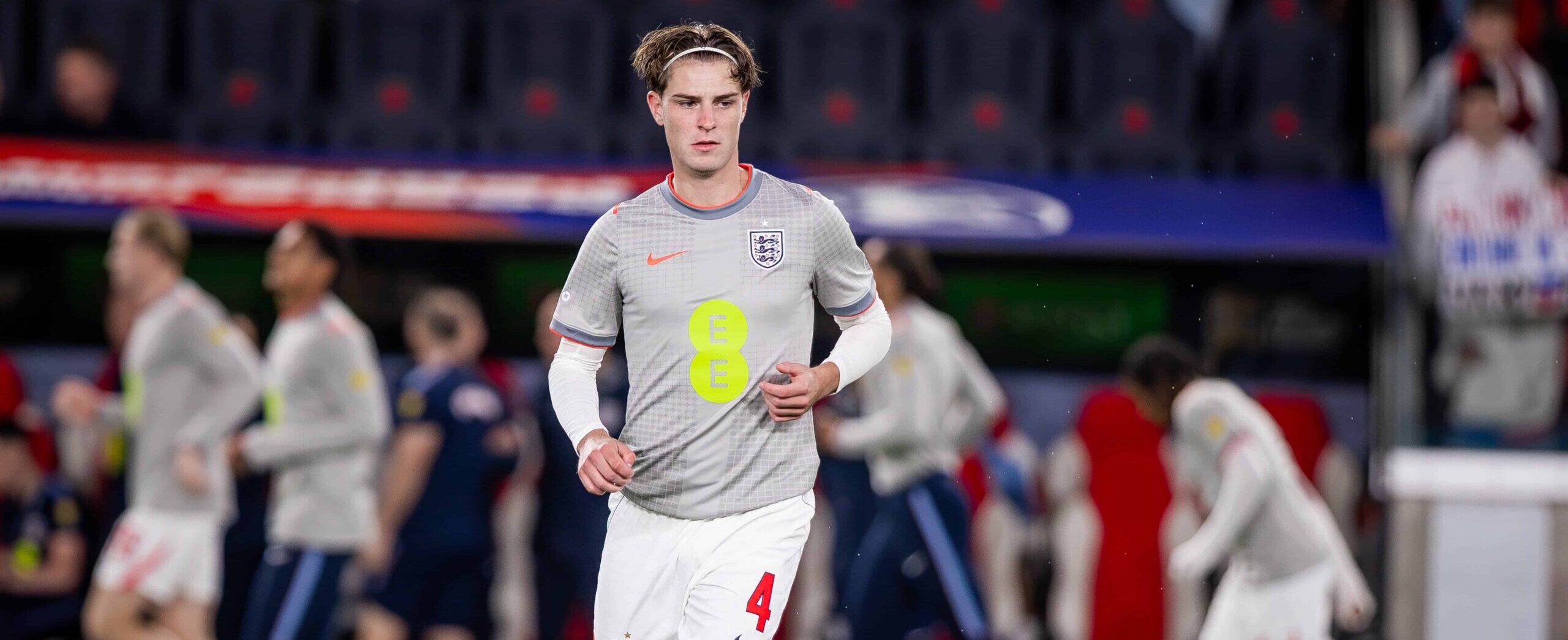 Alex Scott in action for England in 2026