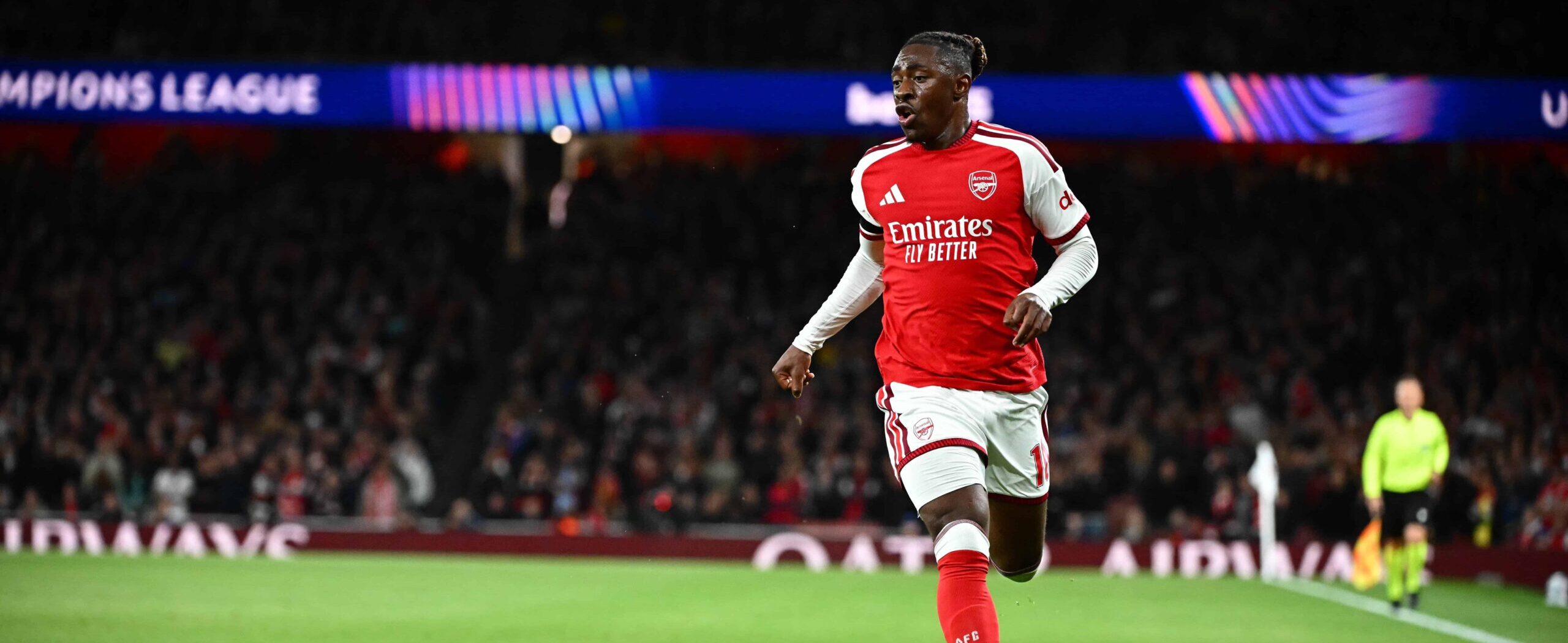 Eze in action for Arsenal in the Champions League 2026