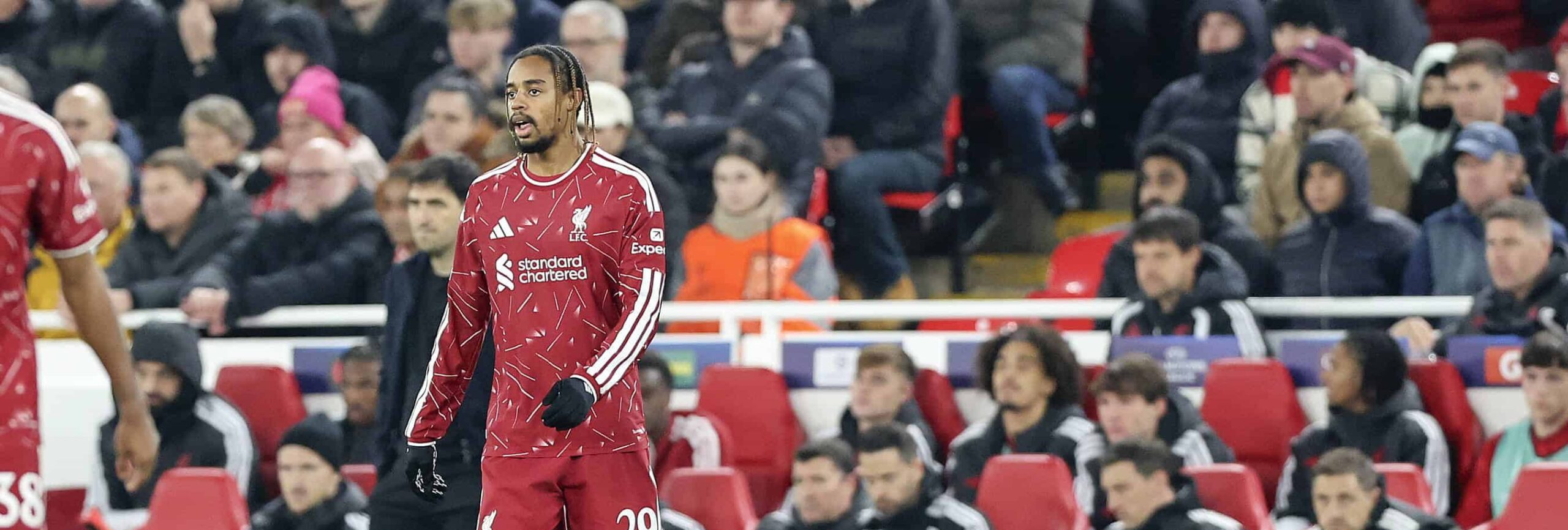 Bradley Barcola in action for Liverpool in 2026